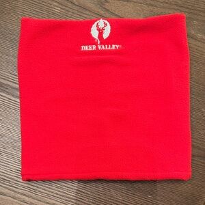Deer Valley Red Fleece Scarf